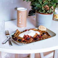 Hälsosamma gurkmejapannkakor gjorda med KIANOs lattemix för en hälsosam start