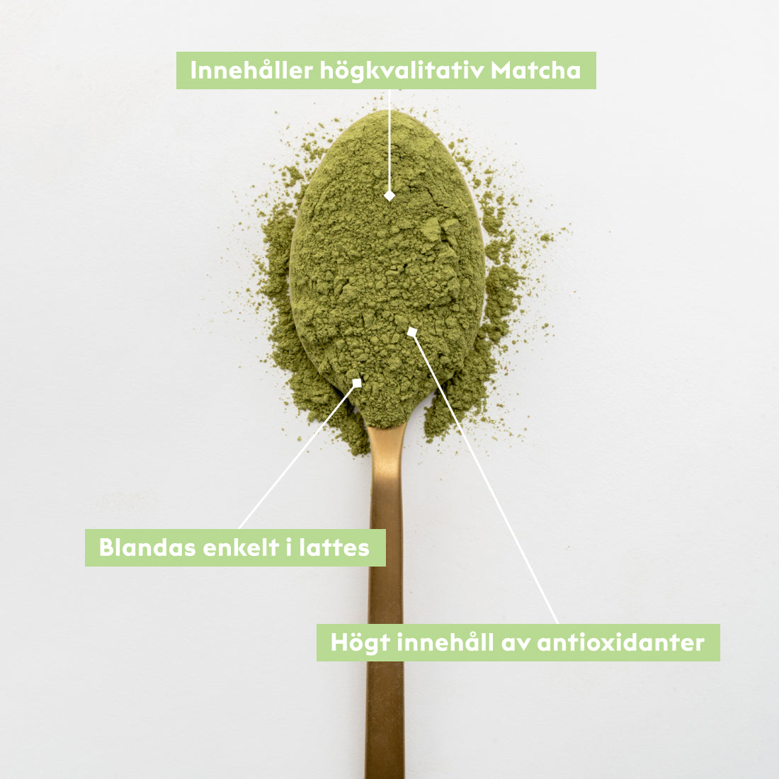 KIANO premium Matcha Latte-blandning innehåller den kraftfulla adaptogenroten Maca